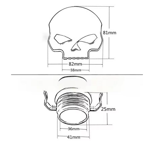 Tapón de gasolina Skull Silver