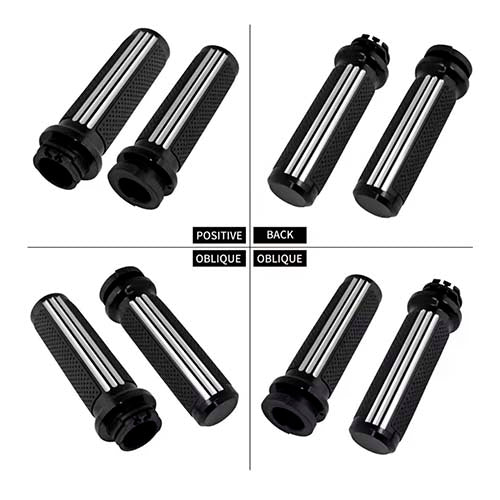 Empuñaduras Puños Para Sportster Dyna Softail 1puL black silver