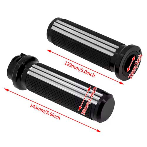 Empuñaduras Puños Para Sportster Dyna Softail 1puL black silver