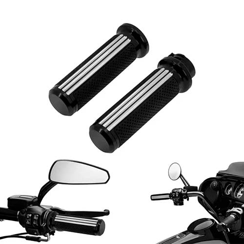 Empuñaduras Puños Para Sportster Dyna Softail 1puL black silver
