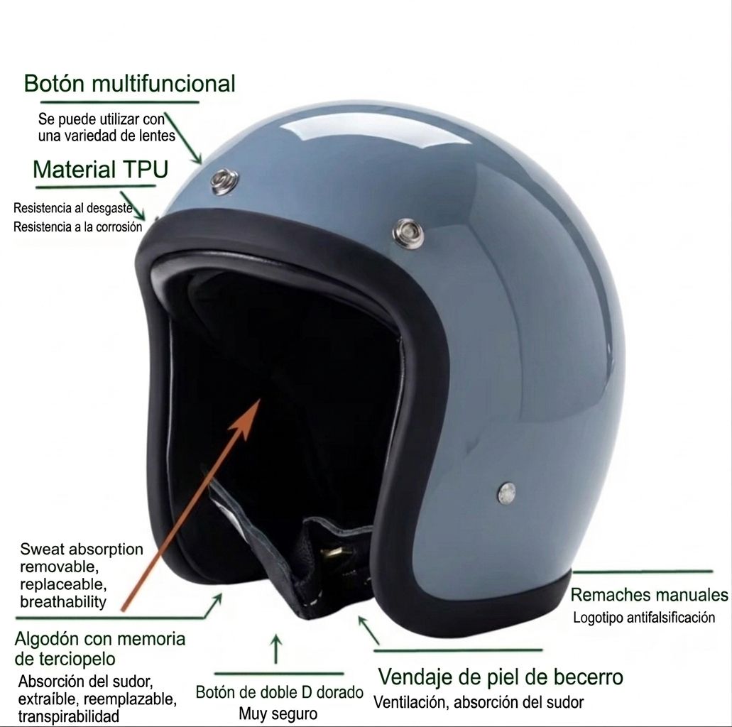 Casco moto Cement gray