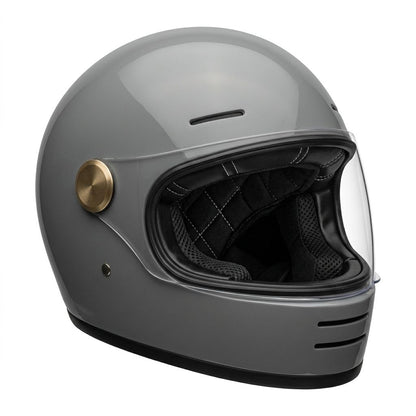 Casco Moto Integral Torc Full Face Retro Dot Gris Poli Meta