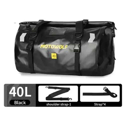 Mochila Maleta Impermeable Para Motocicleta 66 Lts Blac