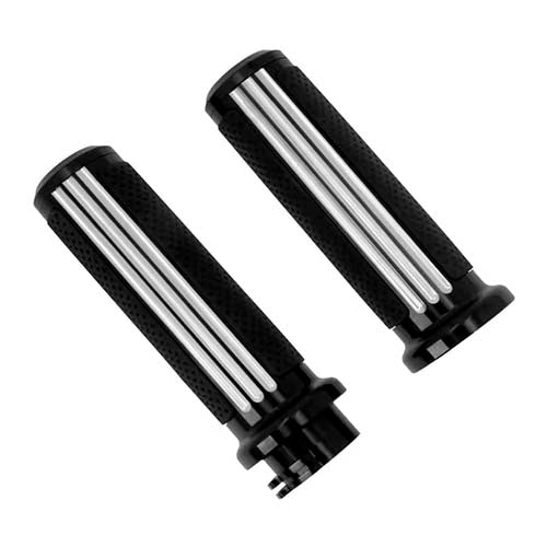 Empuñaduras Puños Para Sportster Dyna Softail 1puL black silver